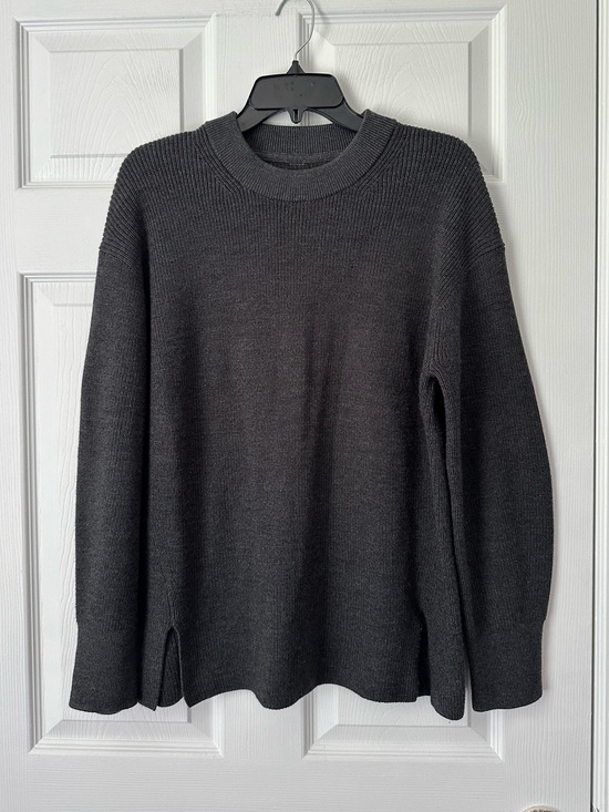 lululemon athletica Sweaters - Lululemon Merino Wool-Blend Ribbed Crewneck Sweater Slits Women's Size 8 EUC